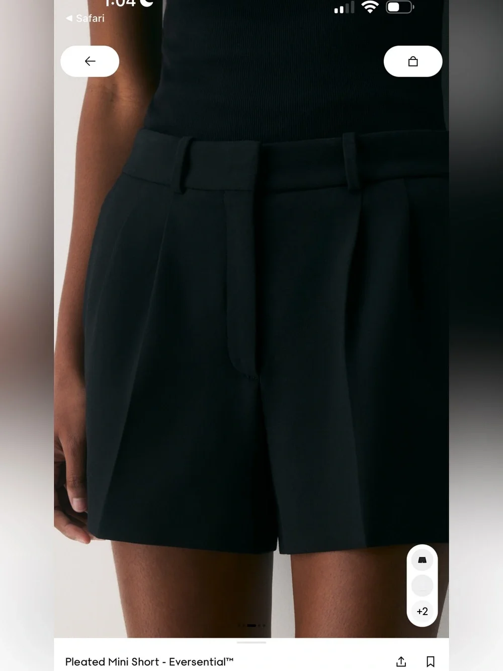 Aritzia Babaton Black Pleated Mini Shorts